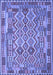 Machine Washable Southwestern Blue Country Rug, wshcon2194blu