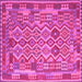 Square Southwestern Pink Country Rug, con2194pnk