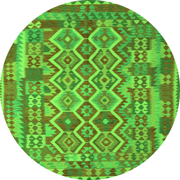 Square Southwestern Green Country Rug, con2194grn