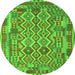 Square Southwestern Green Country Rug, con2194grn