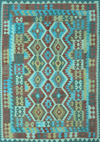 Southwestern Light Blue Country Rug, con2194lblu