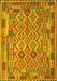 Machine Washable Southwestern Yellow Country Rug, wshcon2194yw