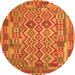 Square Southwestern Orange Country Rug, con2194org