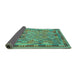 Sideview of Southwestern Turquoise Country Rug, con2194turq