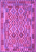 Machine Washable Southwestern Purple Country Area Rugs, wshcon2194pur