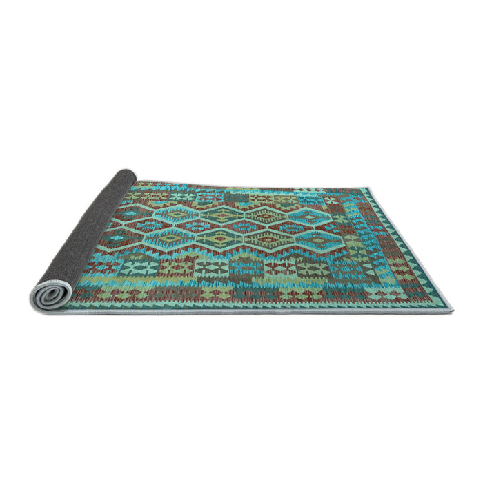 Sideview of Southwestern Light Blue Country Rug, con2194lblu