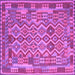 Square Machine Washable Southwestern Purple Country Area Rugs, wshcon2194pur