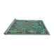 Sideview of Machine Washable Southwestern Light Blue Country Rug, wshcon2194lblu