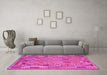 Machine Washable Southwestern Pink Country Rug in a Living Room, wshcon2194pnk