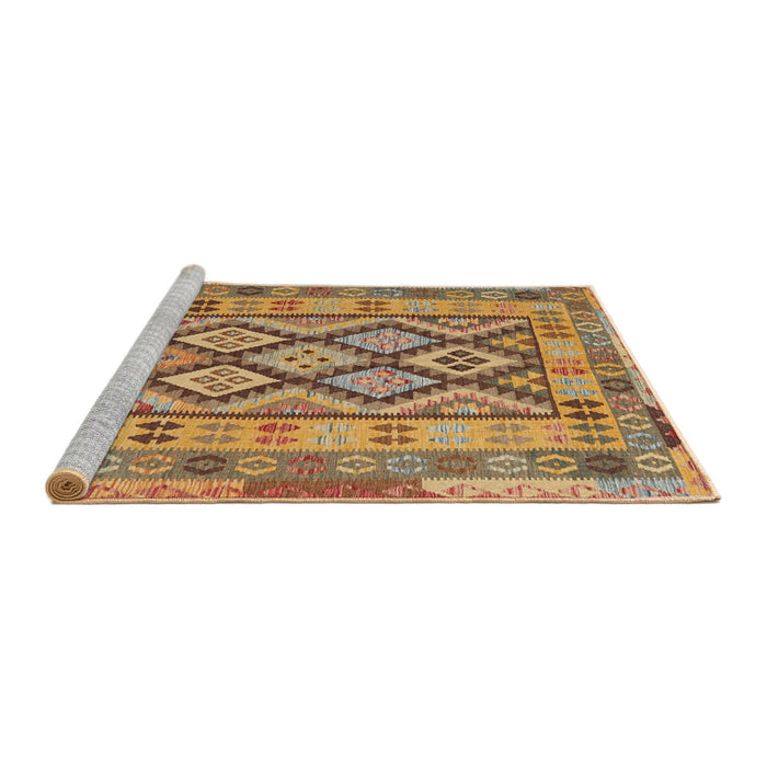 Serging Thickness of Machine Washable Contemporary Red Rug, wshcon2195