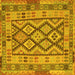 Square Abstract Yellow Contemporary Rug, con2195yw