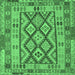 Square Abstract Emerald Green Contemporary Rug, con2195emgrn