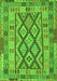 Serging Thickness of Machine Washable Abstract Green Contemporary Area Rugs, wshcon2195grn