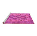 Sideview of Machine Washable Abstract Pink Contemporary Rug, wshcon2195pnk