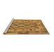 Sideview of Machine Washable Abstract Brown Contemporary Rug, wshcon2195brn