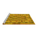 Sideview of Machine Washable Abstract Yellow Contemporary Rug, wshcon2195yw