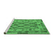 Sideview of Machine Washable Abstract Emerald Green Contemporary Area Rugs, wshcon2195emgrn
