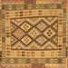 Square Abstract Brown Contemporary Rug, con2195brn