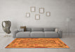 Machine Washable Abstract Orange Contemporary Area Rugs in a Living Room, wshcon2195org