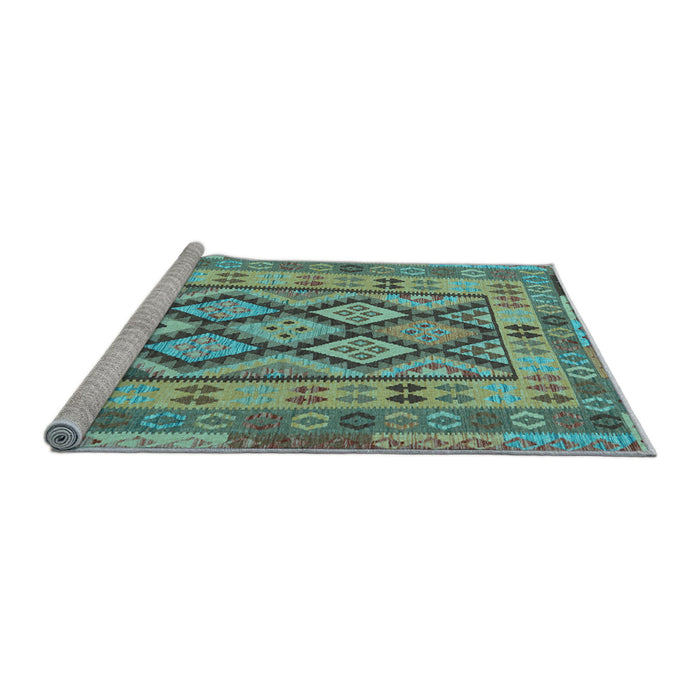 Sideview of Machine Washable Abstract Light Blue Contemporary Rug, wshcon2195lblu