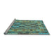 Sideview of Machine Washable Abstract Light Blue Contemporary Rug, wshcon2195lblu