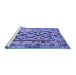 Sideview of Machine Washable Abstract Blue Contemporary Rug, wshcon2195blu