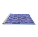 Sideview of Machine Washable Abstract Blue Contemporary Rug, wshcon2195blu