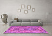 Machine Washable Abstract Purple Contemporary Area Rugs in a Living Room, wshcon2195pur