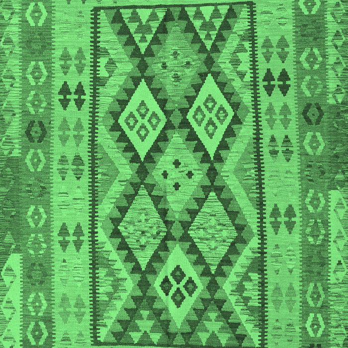 Machine Washable Abstract Emerald Green Contemporary Area Rugs, wshcon2195emgrn