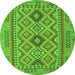 Square Oriental Green Traditional Rug, con2196grn