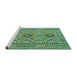 Sideview of Machine Washable Oriental Turquoise Traditional Area Rugs, wshcon2196turq