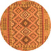 Square Oriental Orange Traditional Rug, con2196org