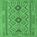 Square Machine Washable Oriental Emerald Green Traditional Area Rugs, wshcon2196emgrn