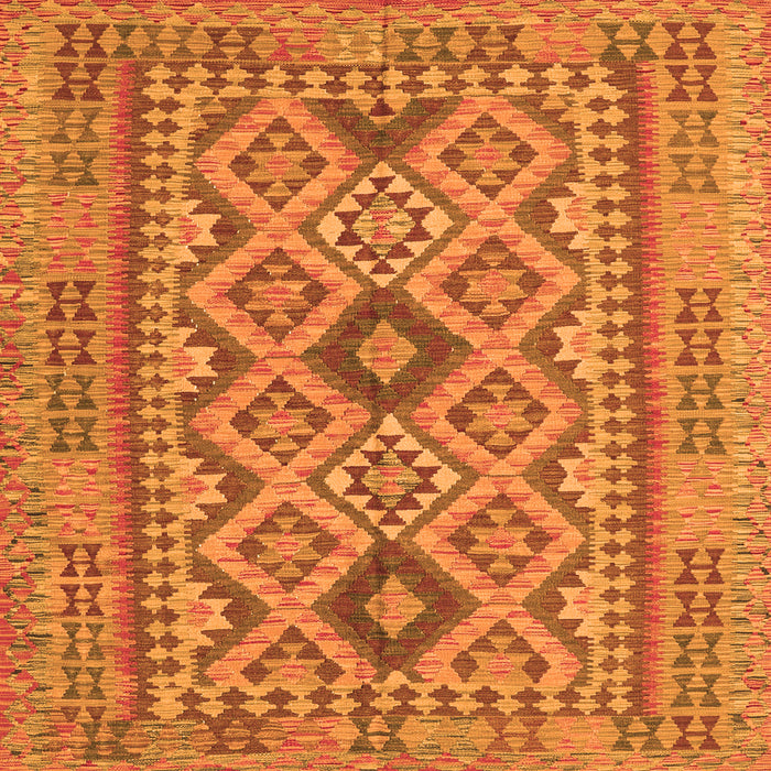 Serging Thickness of Oriental Orange Traditional Rug, con2196org