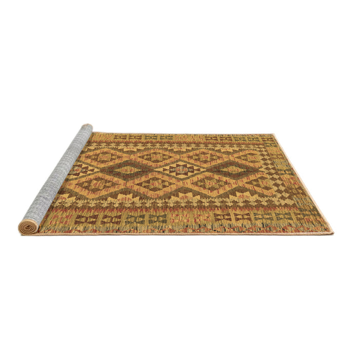 Sideview of Machine Washable Oriental Brown Traditional Rug, wshcon2196brn