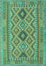 Machine Washable Oriental Turquoise Traditional Area Rugs, wshcon2196turq