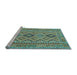 Sideview of Machine Washable Oriental Light Blue Traditional Rug, wshcon2196lblu