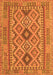 Serging Thickness of Machine Washable Oriental Orange Traditional Area Rugs, wshcon2196org