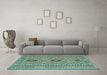 Machine Washable Oriental Light Blue Traditional Rug in a Living Room, wshcon2196lblu