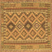 Square Machine Washable Oriental Brown Traditional Rug, wshcon2196brn