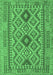 Machine Washable Oriental Emerald Green Traditional Area Rugs, wshcon2196emgrn