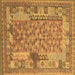 Square Machine Washable Oriental Brown Traditional Rug, wshcon2197brn