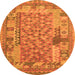 Square Oriental Orange Traditional Rug, con2197org