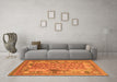 Machine Washable Oriental Orange Traditional Area Rugs in a Living Room, wshcon2197org