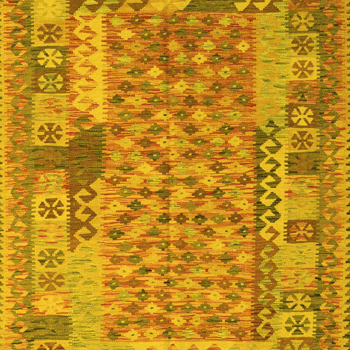 Machine Washable Oriental Yellow Traditional Rug, wshcon2197yw