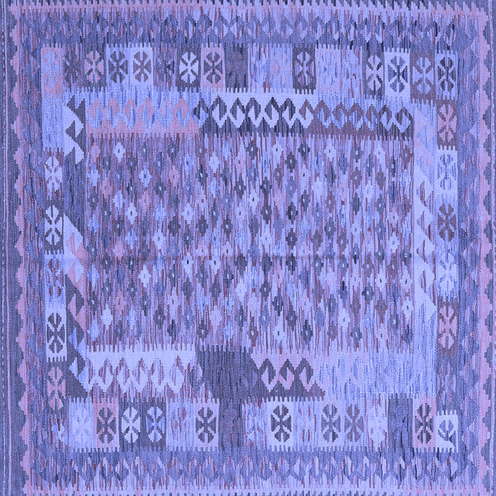 Square Machine Washable Oriental Blue Traditional Rug, wshcon2197blu