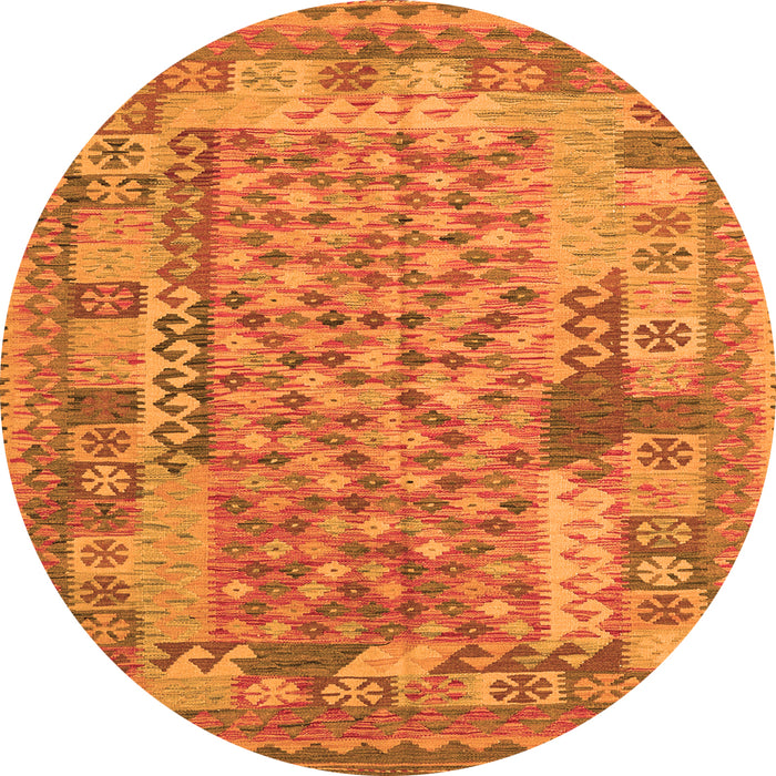 Machine Washable Oriental Orange Traditional Area Rugs, wshcon2197org