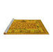 Sideview of Machine Washable Oriental Yellow Traditional Rug, wshcon2197yw