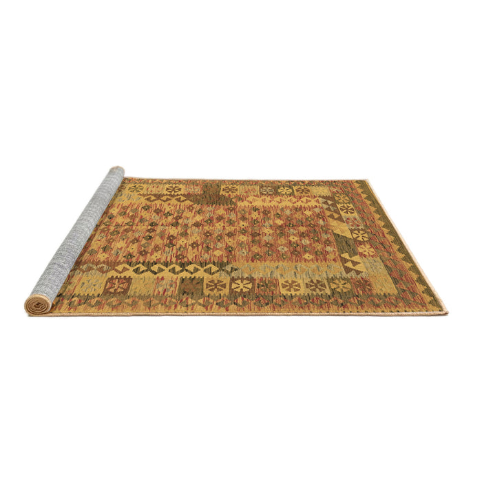 Sideview of Machine Washable Oriental Brown Traditional Rug, wshcon2197brn