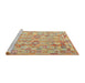 Serging Thickness of Machine Washable Contemporary Orange Rug, wshcon2198